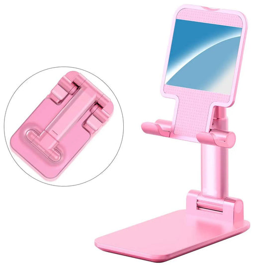 Foldable phone stand with mirror (pink)